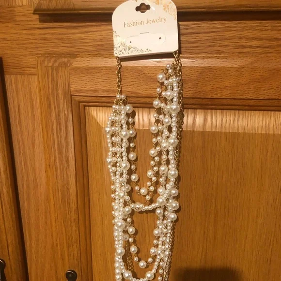 Gold layer pearl necklace - Picture 1 of 1